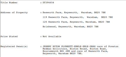 Land title for Kesworth Farm